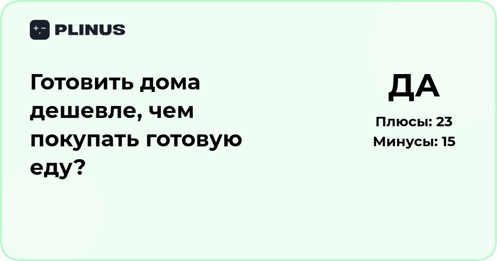 Готовить дома дешевле, чем покупать готовую еду? Анализ затрат