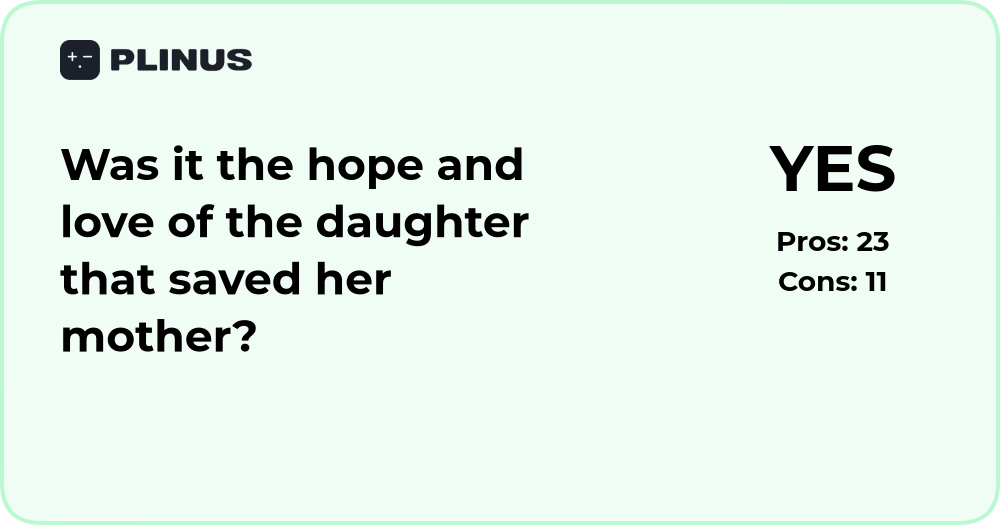 Was it the hope and love of the daughter that saved her mother?