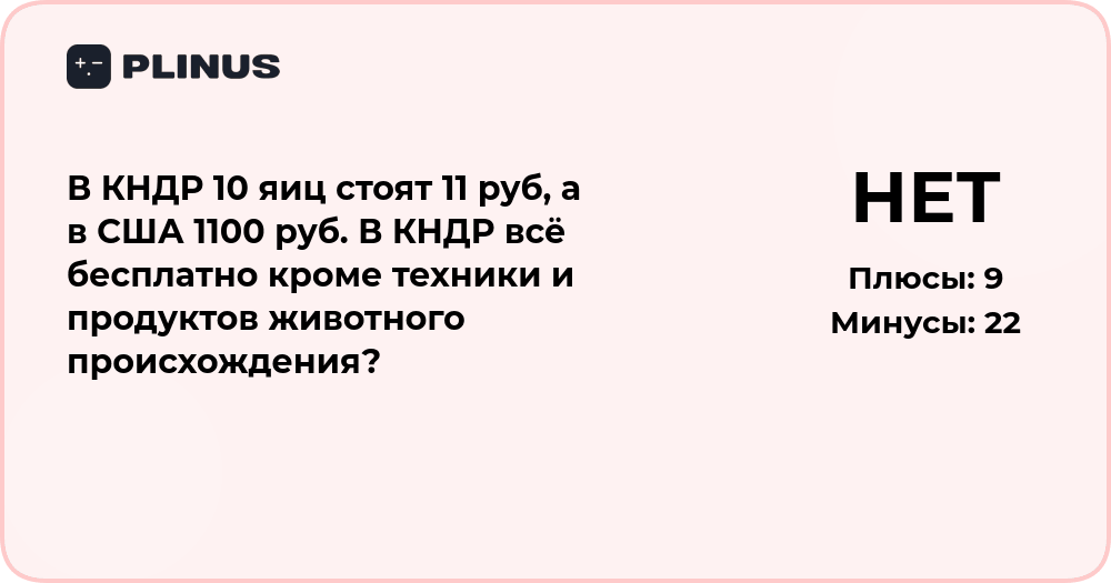 Почему в КНДР 10 яиц стоят 11 руб, а в США 1100? Анализ цен