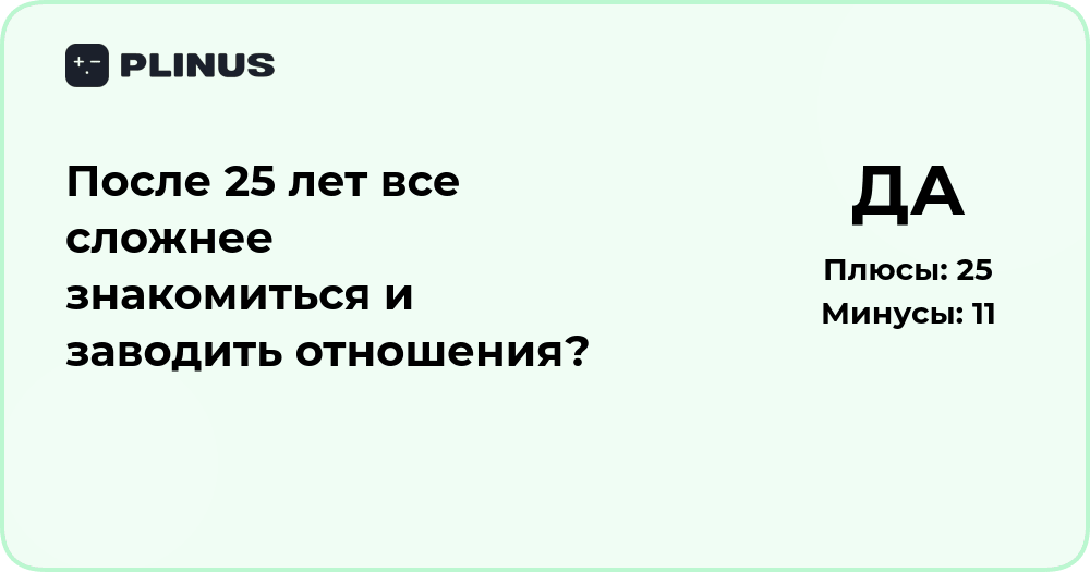 После 25 лет сложнее знакомиться? Анализ причин и решений