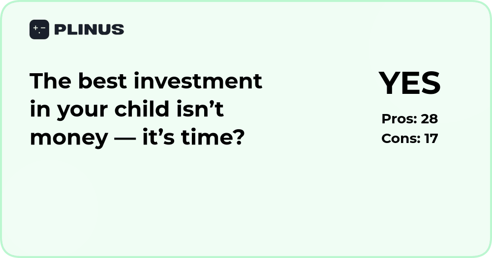 The best investment in your child isn’t money — it’s time? Analysis and insights