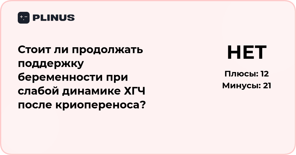 Стоит ли продолжать поддержку беременности при слабом росте ХГЧ?