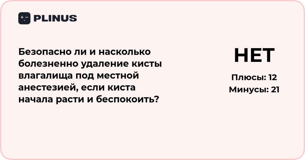 Безопасно ли удаление кисты влагалища под местной анестезией