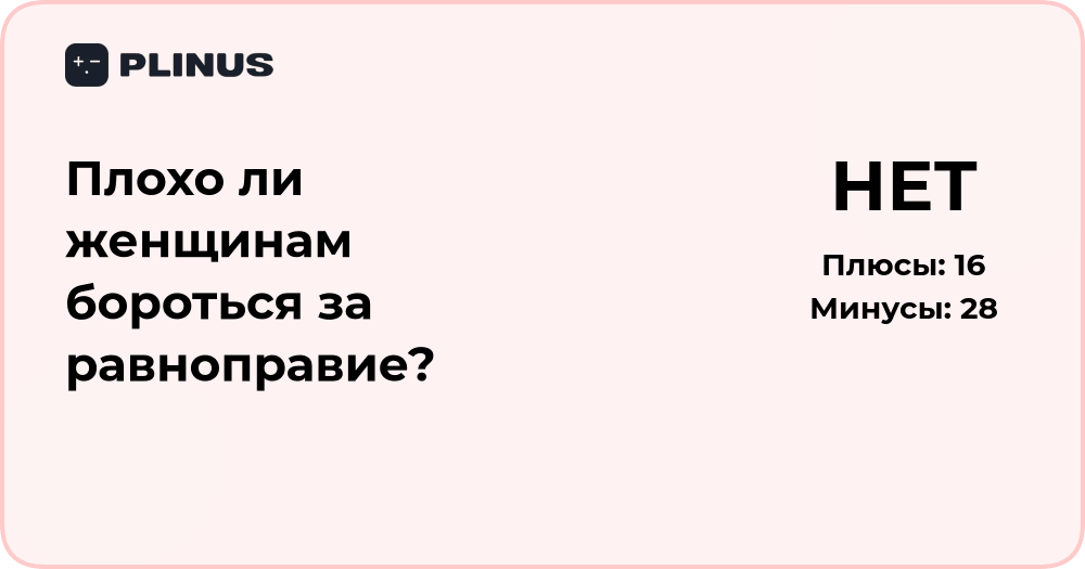 Плохо ли женщинам бороться за равноправие? Анализ и выводы