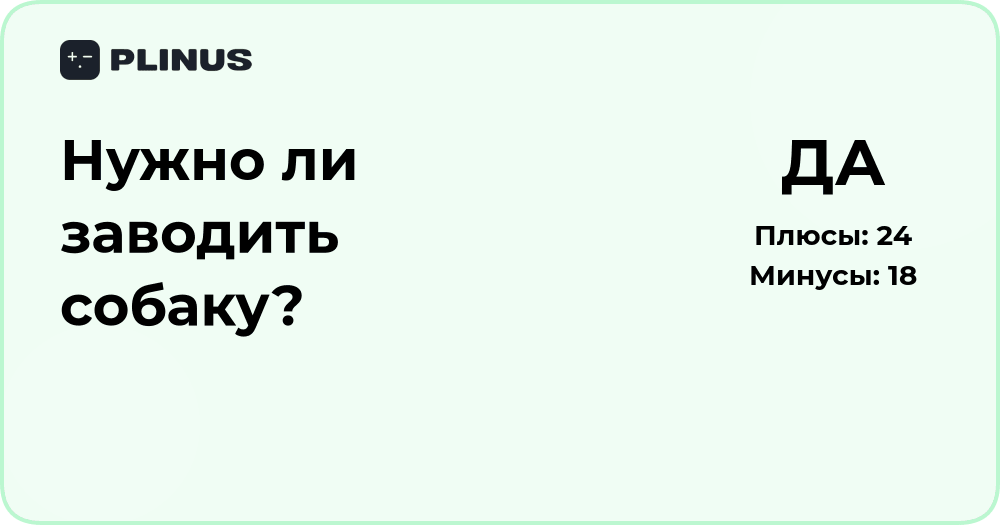 Нужно ли заводить собаку? Анализ решения и советы