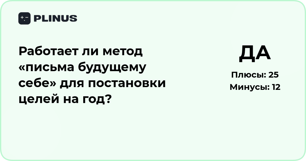Работает ли метод «письма будущему себе» для целей на год?