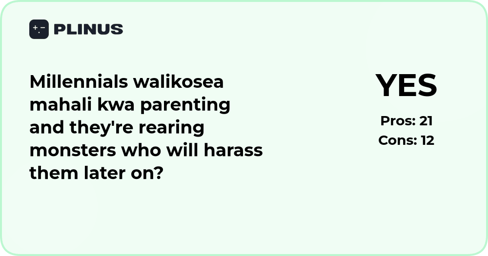 Millennials na malezi: Je, wanalea vizazi vitakavyowaumiza?