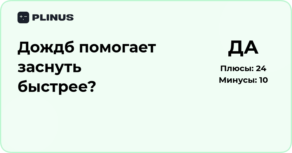 Дождь помогает заснуть быстрее? Анализ влияния звуков дождя на сон
