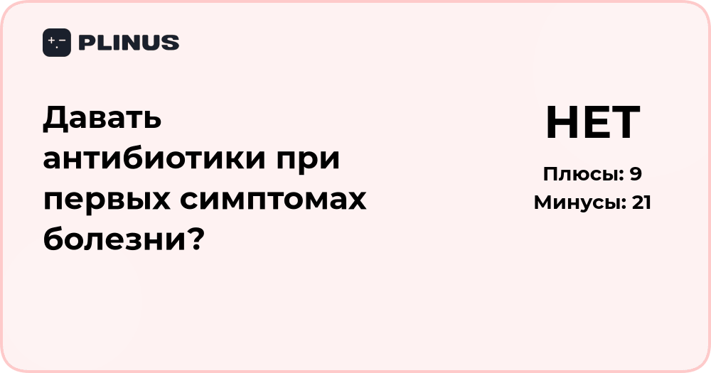 Давать ли антибиотики при первых симптомах болезни? Анализ решения