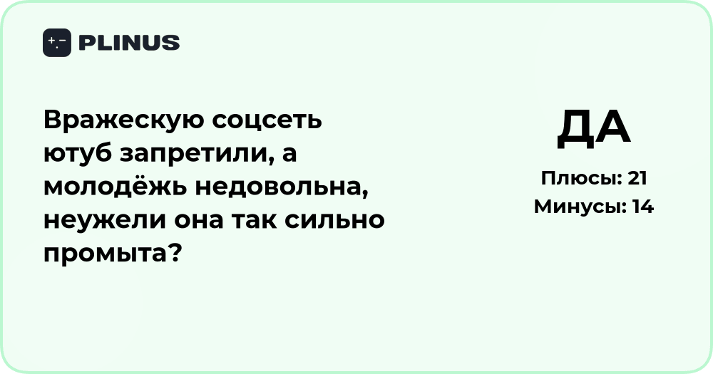 Почему молодёжь недовольна запретом YouTube: анализ реакции