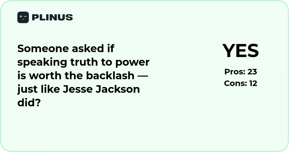 Is speaking truth to power worth the backlash? Analysis inspired by Jesse Jackson