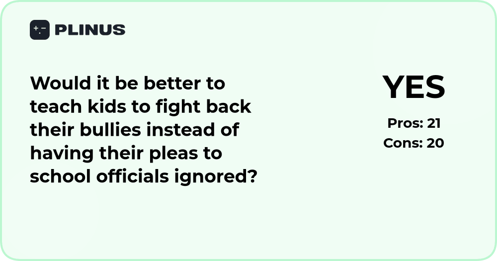 Should kids fight back bullies? Analysis of better approaches