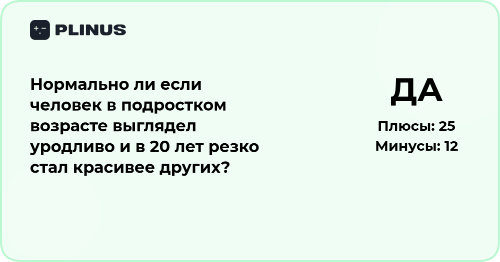 Нормально ли стать красивее после подросткового возраста? Анализ