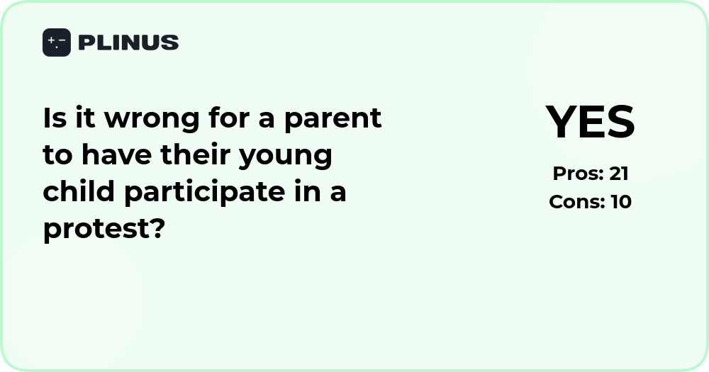 Is it wrong for parents to involve young children in protests?