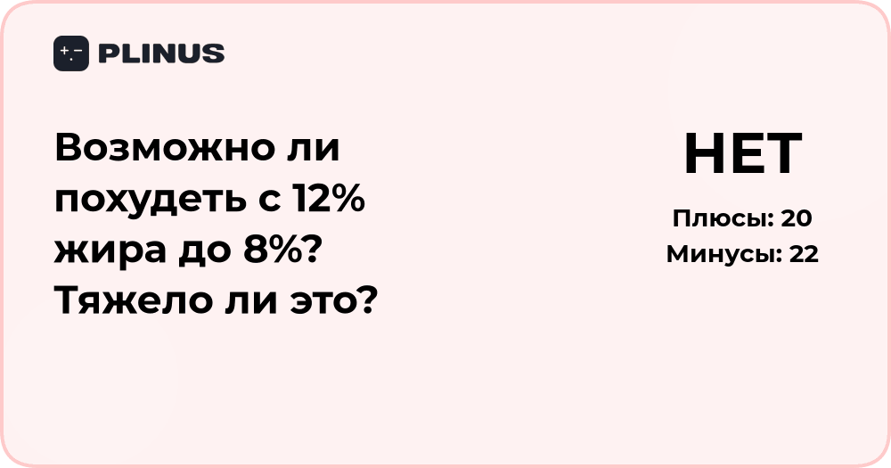 Возможно ли похудеть с 12% до 8% жира? Анализ и советы