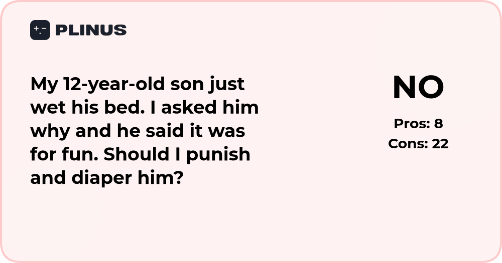 Should I punish my 12-year-old son for wetting the bed?