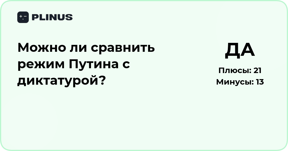 Можно ли сравнить режим Путина с диктатурой? Аналитический обзор