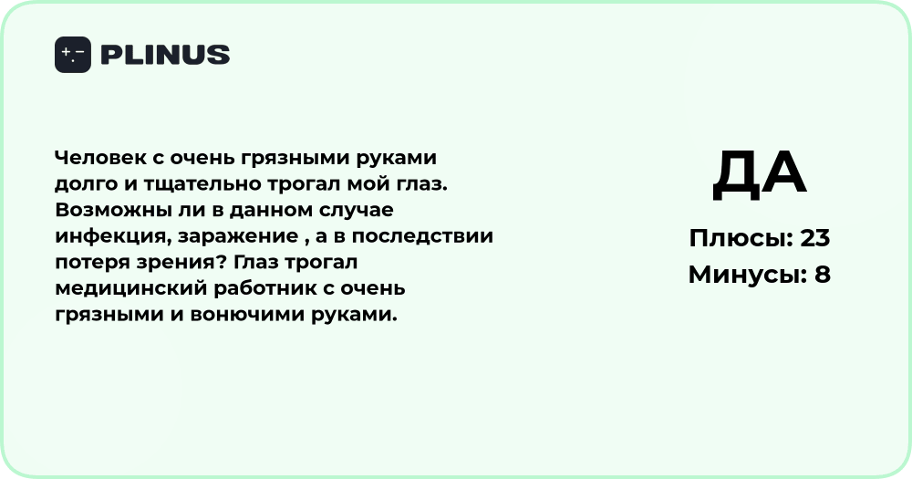 Инфекция глаза после контакта с грязными руками: анализ риска