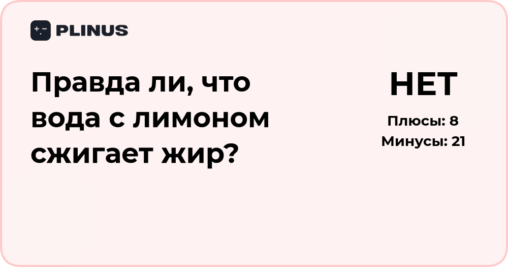 Правда ли, что вода с лимоном сжигает жир? Разбор мифа
